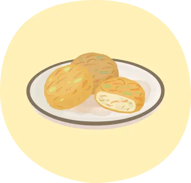 がんもどきのイラスト